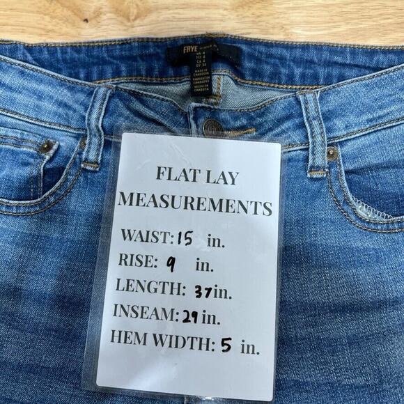 Frye Medium Wash Blue Skinny Jeans Mid Rise With Wiskering Women's 4 - Picture 8 of 8